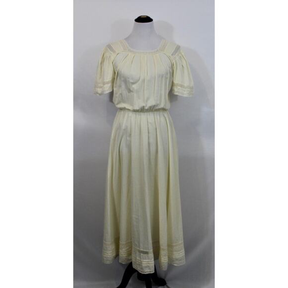 SOLER Sz XS/S Heidi Ivory Cream Short Sleeve Midi Dress - Picture 1 of 9